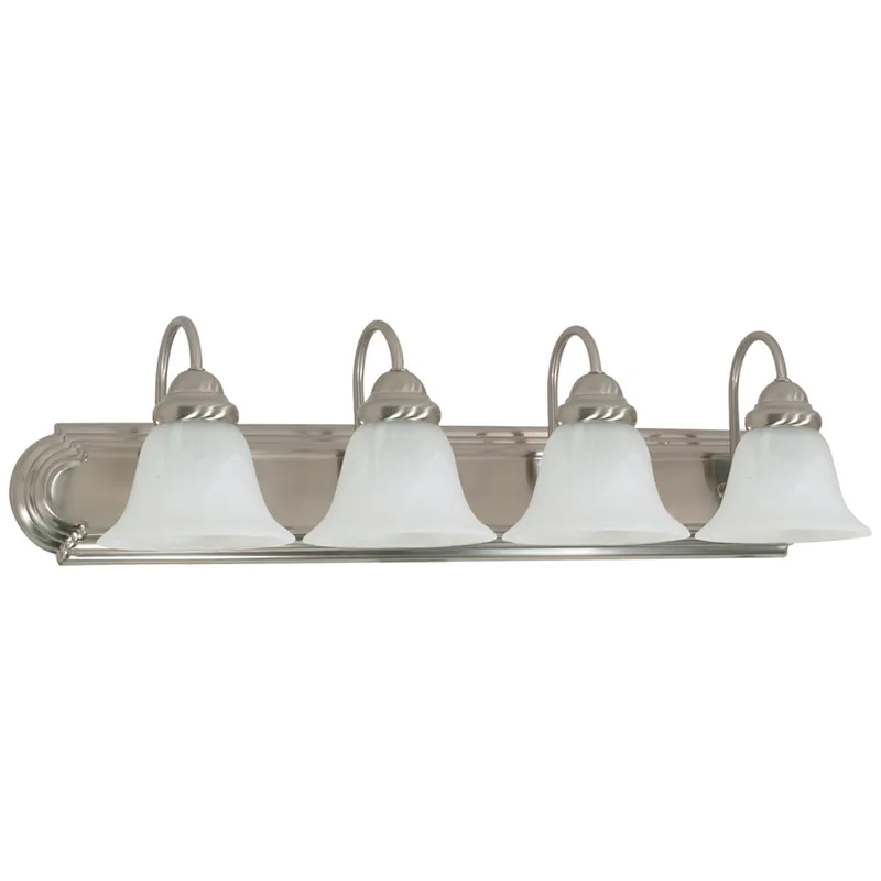SK0487306-US20260702-105043-0 SATCO 60-322 Ballerina Traditional Vanity Light Fixture, 4 A19 Incandescent Lamp, 120 VAC, Brushed Nickel Housing - Image 1