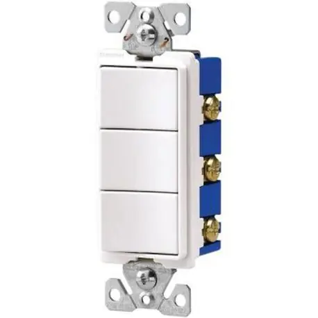 EATON 7729W-BOX Decorator Switch/Switch Combination Switch, 120/277 VAC, 15 A, 1 Poles