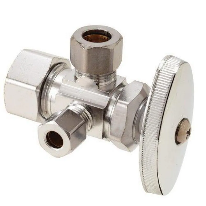 BrassCraft CR1900LXC1 Multi-Turn Dual Outlet Supply Angle Stop 1/2 x 3/8 x 1/4 in