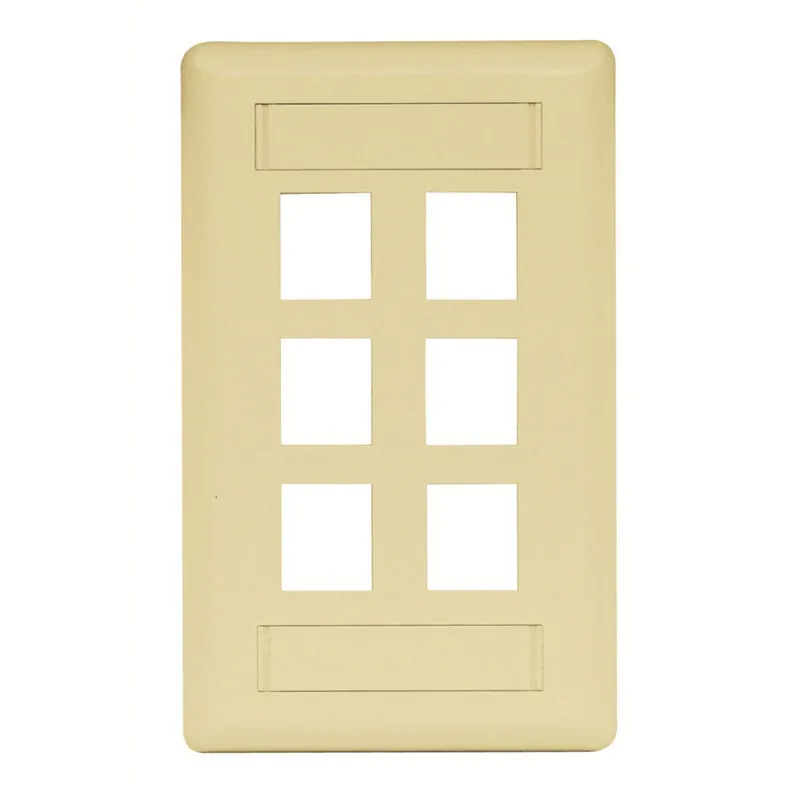 Hubbell IFP16EI HUB Plate, Wall, Flush, 1-G, 6 Port, EI