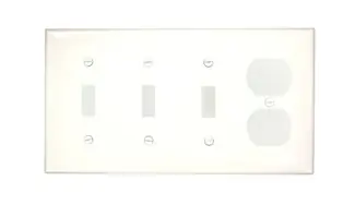 Leviton 80743-W 4-Gang 3-Toggle 1-Duplex Device Mount Thermoplastic Nylon White