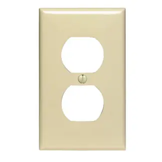 Leviton 80703-NT N8-T Standard Size Light Almond Duplex Receptacle Plate