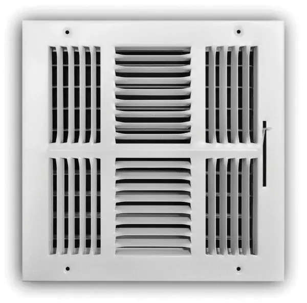 TRUaire 104M 14X14 4-Way Wall/Ceiling Register, 14 x 14 in, 195 to 650 cfm, Steel