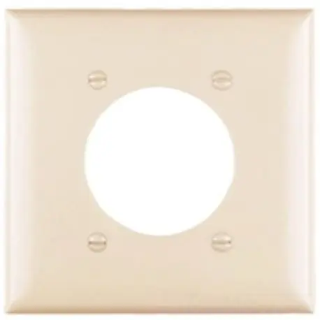 EATON PJ703V Eaton Wiring Devices PJ Series Mid-Sized Power Outlet Wallplate, 2 Gangs, 4.87 in H x 4.94 in W