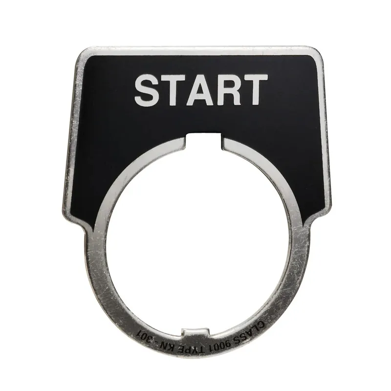 Square D 9001KN301 Legend, Harmony 9001K, Harmony 9001SK, 30mm Aluminium Black with Silver Letters 44x50mm Marking START