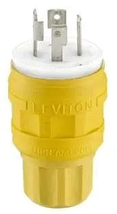 SK0487844-US20260702-105043-0 Leviton 28W75 Locking Plug 30 Amp 250 Volt 3 Phase 4 Wire Wetguard - Image 1