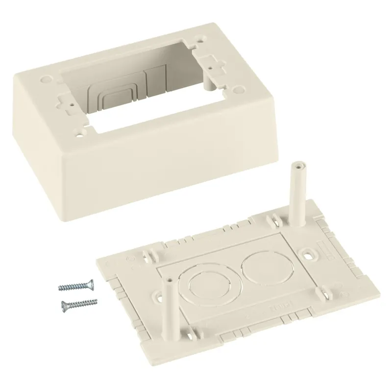 Panduit JBP1IW Surface Raceway, Pwr Rated Junct. Box, S/G 2-Pc, Off-White