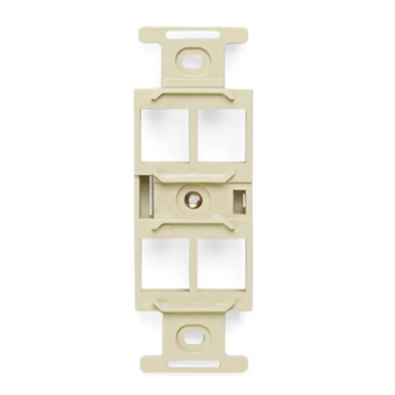 Leviton 41087-QIP QuickPort Duplex Type 106 Insert, 4-Port, Ivory