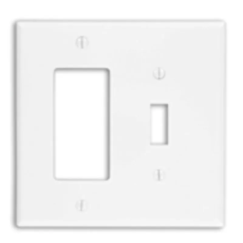 SK0488107-US20260702-105043-0 Leviton PJ126 2-Gang 1-Toggle 1-Decora/GFCI Combination Wallplate, Midway Size, Brown - Image 1