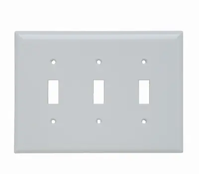 Legrand SPJ3W Pass & Seymour SPJ3-W 3-Gang 3-Toggle White Smooth Thermoset Plastic Junior-Jumbo Wallplate