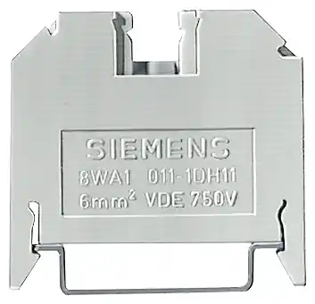 SK0488194-US20260702-105043-0 Siemens 8WA1011-1DH11 6 mm. 600 Volt 44 Amp 14 to 18 AWG/16 to 8 AWG 1-Terminal Beige Through Type Terminal Block - Image 1