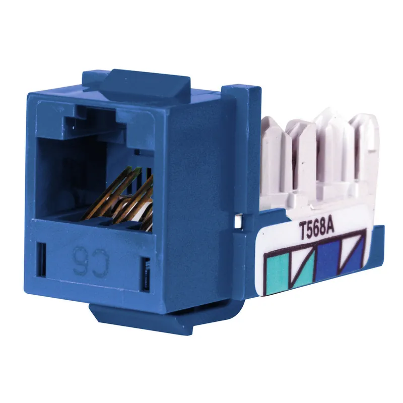 SK0488432-US20260702-105043-0 Hubbell HXJ6B24 Hub Modular Jack Cat 6 Module Blue - Image 1