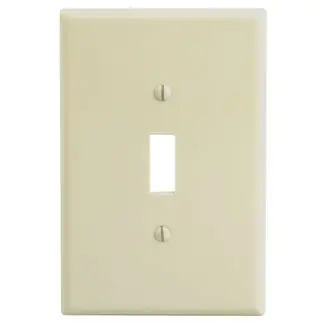 SK0488474-US20260702-105043-0 Leviton 86101 1-Gang Smooth Ivory Thermoset Device Mount Oversize Toggle Switch Wallplate - Image 1