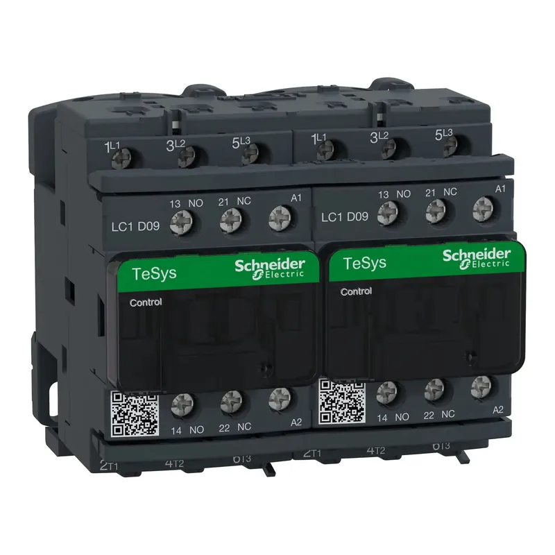 Schneider Electric LC2D09M7 TeSys Deca Reversing Contactor - 3P(3 NO) - AC-3 - <= 440 V 9 A - 220 V AC coil