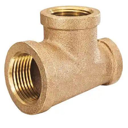 B&K 453-043NL Lead-Free Pipe Reducing Tee, 3/4 x 1/2 in, MNPT, 125 lb, Red Brass