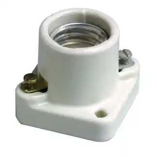 SK0489165-US20260702-105043-0 Leviton 19062 250 Volt 660 W White Unglazed Porcelain Surface Mount 1-Piece 1-Circuit Keyless Medium Incandescent Lampholder - Image 1