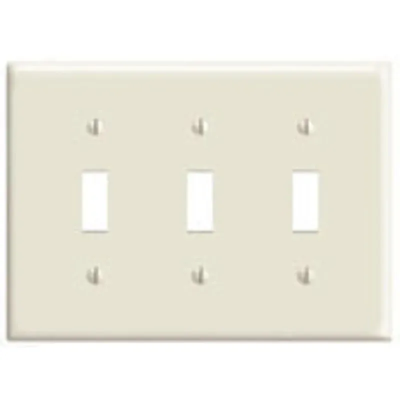 SK0489220-US20260702-105043-0 Leviton PJ3-E 3-Gang Toggle Switch Wallplate Midway Size Black - Image 1