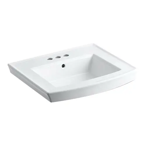 SK0489267-US20260702-105043-0 Kohler K-2358-4-0 Archer Vitreous China Rectangle Pedestal Sink Basin (24 in L x 20-1/2 in W x 7.938 in H) - Image 1