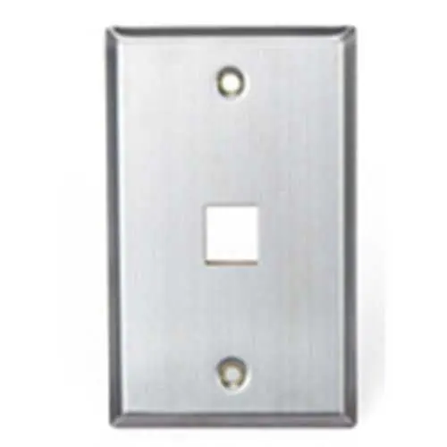 SK0489307-US20260702-105043-0 Leviton 43080-1S1 Stainless-Steel QuickPort Wall Plate, Single-Gang, 1-Port - Image 1