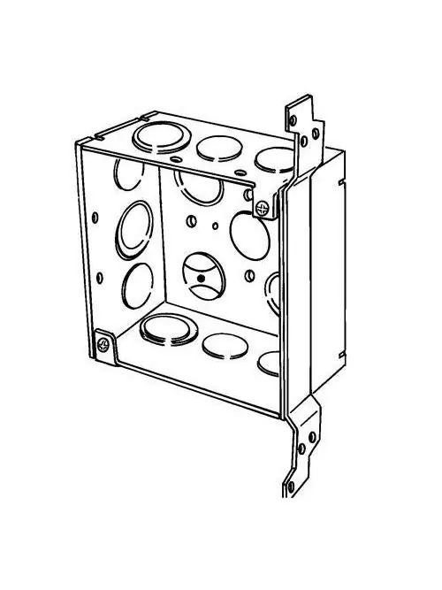 SK0489533-US20260702-105043-0 Appleton 4SDVB-EK-PL 4 Square Outlet/Switch Box w/Plain Vertical Bracket 2-1/8 Deep 30.3cu.in - Image 1