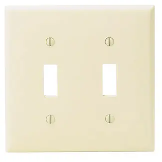 Leviton 80709-T Standard Wallplate 2 Gang Thermoplastic Nylon Light Almond