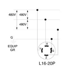 SK0489645-US20260702-105043-0 Leviton 26W76 Locking Plug 20 Amp 480 Volt 3 Phase - Image 1