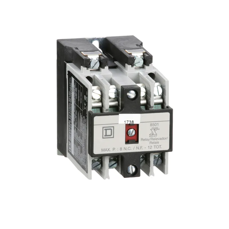 SK0489752-US20260702-105043-0 Square D 8501XO40V02Y414 110/120 VAC 10/5 Amp 4-Pole 4NO Panel Mount AC Operated Control Relay - Image 1