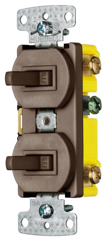 SK0489756-US20260702-105043-0 Hubbell RC101 COMBO, 2) 15A SP TOG, BR - Image 1
