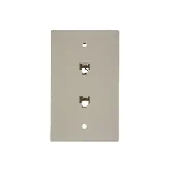 SK0489865-US20260702-105043-0 Leviton 40244-T Wall Plate, Telephone, 6-Position 4-Conductor, Light Almond - Image 1