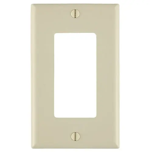 Leviton 80401-NT 1-Gang Decora/GFCI Device Wallplate, Standard Size, Thermoplastic Nylon, Light Almond