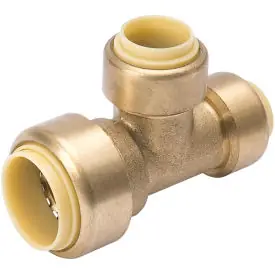 Mueller 632-433 ProLine Reducing Tee, Push-Fit, 3/4 x 1/2 x 1/2 in