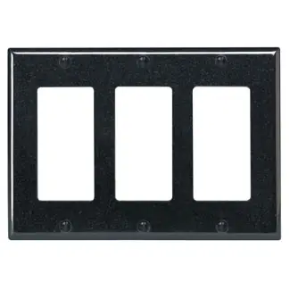 SK0490214-US20260702-105043-0 Leviton 80411-E 3-Gang Standard Wallplate Black - Image 1
