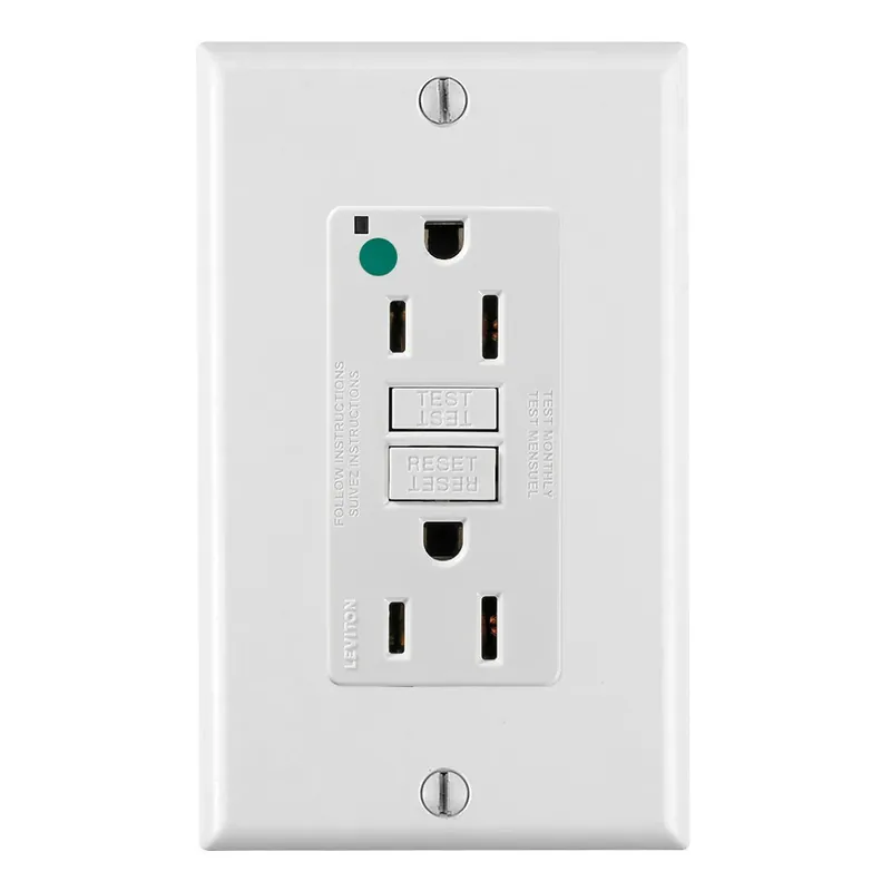 Leviton GFNT1-HGW 15 Amp 125 Volt SmartlockPro Slim Self-Test GFCI Receptacle Extra-Heavy Duty Hospital Grade NEMA 5-15R 20A Feed-Through
