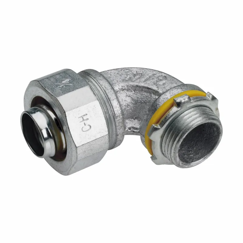 Crouse-Hinds LTB3890 3/8 Malleable Iron Insulated 90 Degrees Liquidtight Conduit Connector