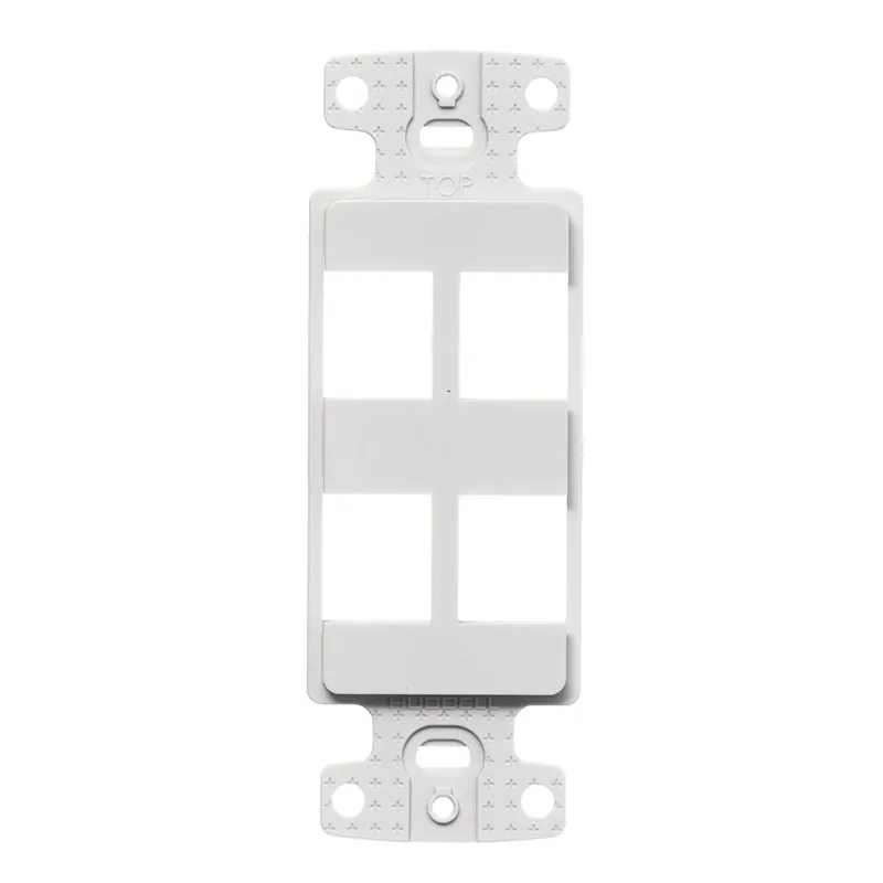 Hubbell NS614W HubBELL Plate, Decorator Keystone Frame, 4 Port