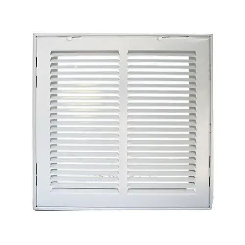 Metal-Fab MFRFG2016W Heavy Gauge Steel Flat Stamped Face Return Air Filter Grille 20 inch x 16 inch