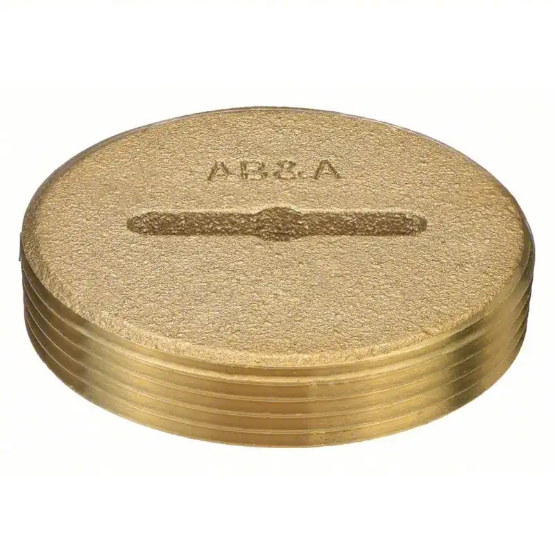 IPS Corporation ABA21914 G0265- IPS 69290 Model ABA21914 3-1/2 Los Angeles Style Brass Cleanout Plug, Countersunk, Slotted Head, 10pk