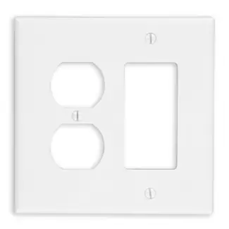 Leviton PJ826-W Combination Wall Plate Midway Size 2 Gang 1 Duplex 1 Decora/GFCI
