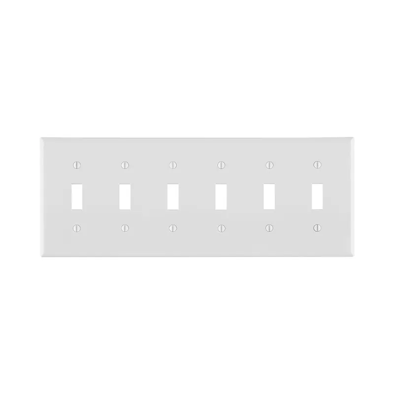Leviton 80736-W Standard Size Traditional Wallplate 6 Gang Replacement MPN