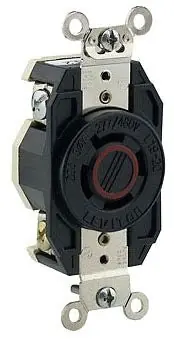Leviton 2450 Locking Device Receptacle 20A 277/480V NEMA L19-20R