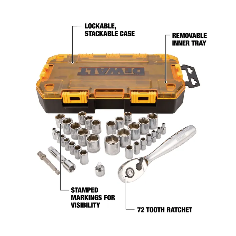 SK0491704-US20260702-105043-0 DeWalt DWMT73804 34pc Socket Set, 1/4 & 3/8 Drive - Image 1