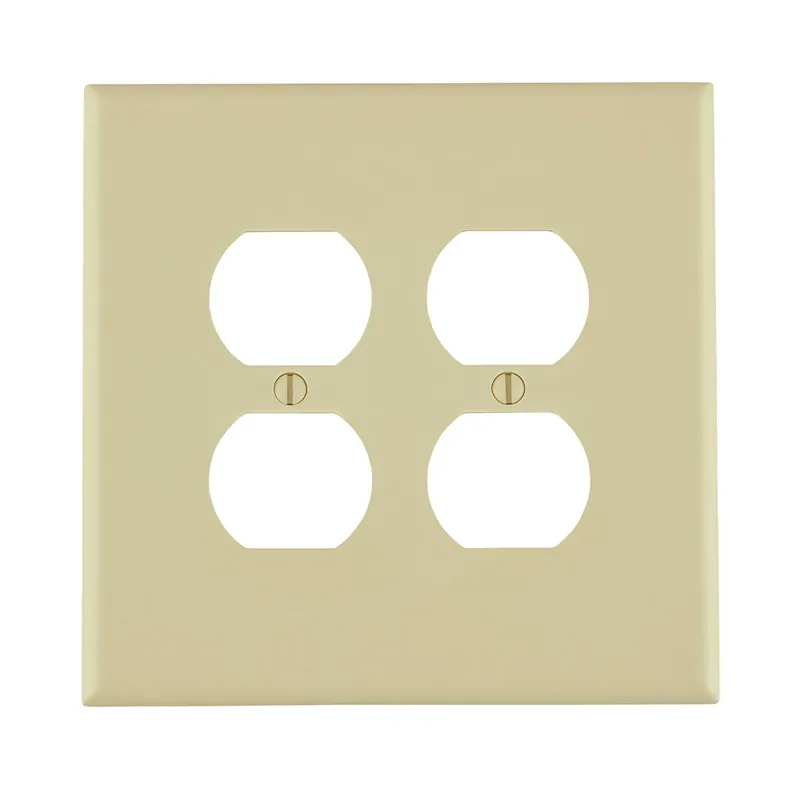 Leviton 86116 Traditional Wallplate Oversized 2-Gang Duplex Receptacle Ivory