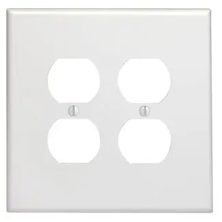 Leviton 88116 5.31 x 0.255 x 5.25 Inch 2-Gang Smooth White Thermoset Device Mount Oversize Duplex Receptacle Wallplate