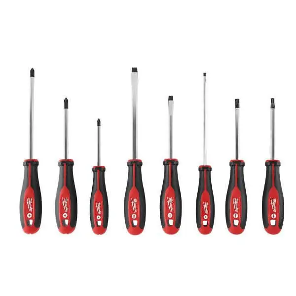 SK0492093-US20260702-105043-0 Milwaukee 48-22-2708 Screwdriver Kit With ECX Redesigned Handle, 8 Pieces, Steel - Image 1