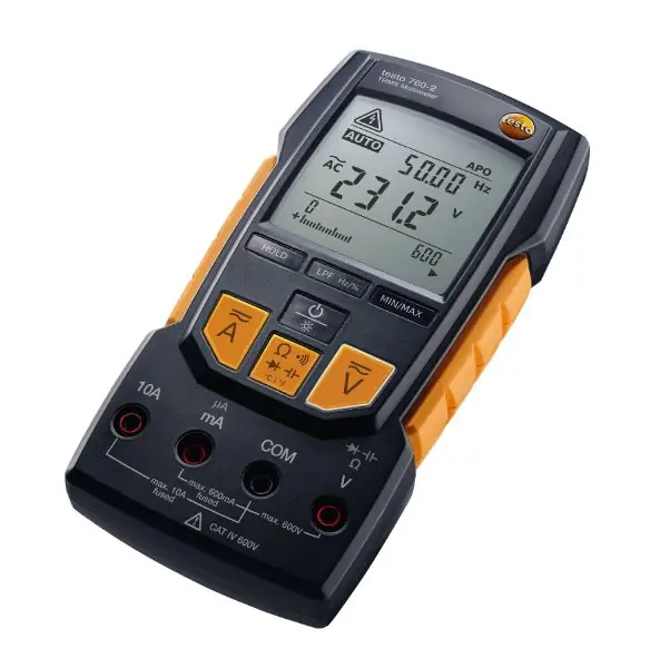 Testo 05907602 Handheld Digital Multimeter, 0.1 to 600 V, 0.01, LCD Display