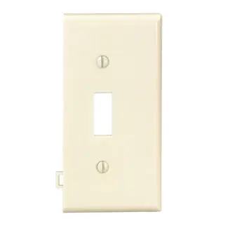 Leviton PSE1-I Combination Sectional Toggle Switch Wallplate, 1 Gang, Thermoplastic Nylon, Ivory