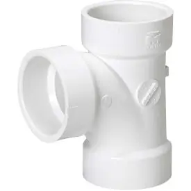 Mueller 05775 Streamline Sanitary Tee, 8 in, Hub, SCH 40/STD, PVC