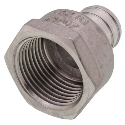 SK0492485-US20260702-105043-0 Boshart SSPEX-FA07 3/4 PEX x 3/4 NPT Stainless Steel Female Adapter - Image 1