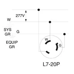 Leviton 2331 20 Amp 277 Volt NEMA L7-20P 2P 3W Locking Plug