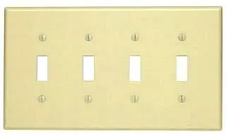 SK0492637-US20260702-105043-0 Leviton 80512-I LEV 4G MIDWAY PLATE W/4 TOGGLE IVORY - Image 1